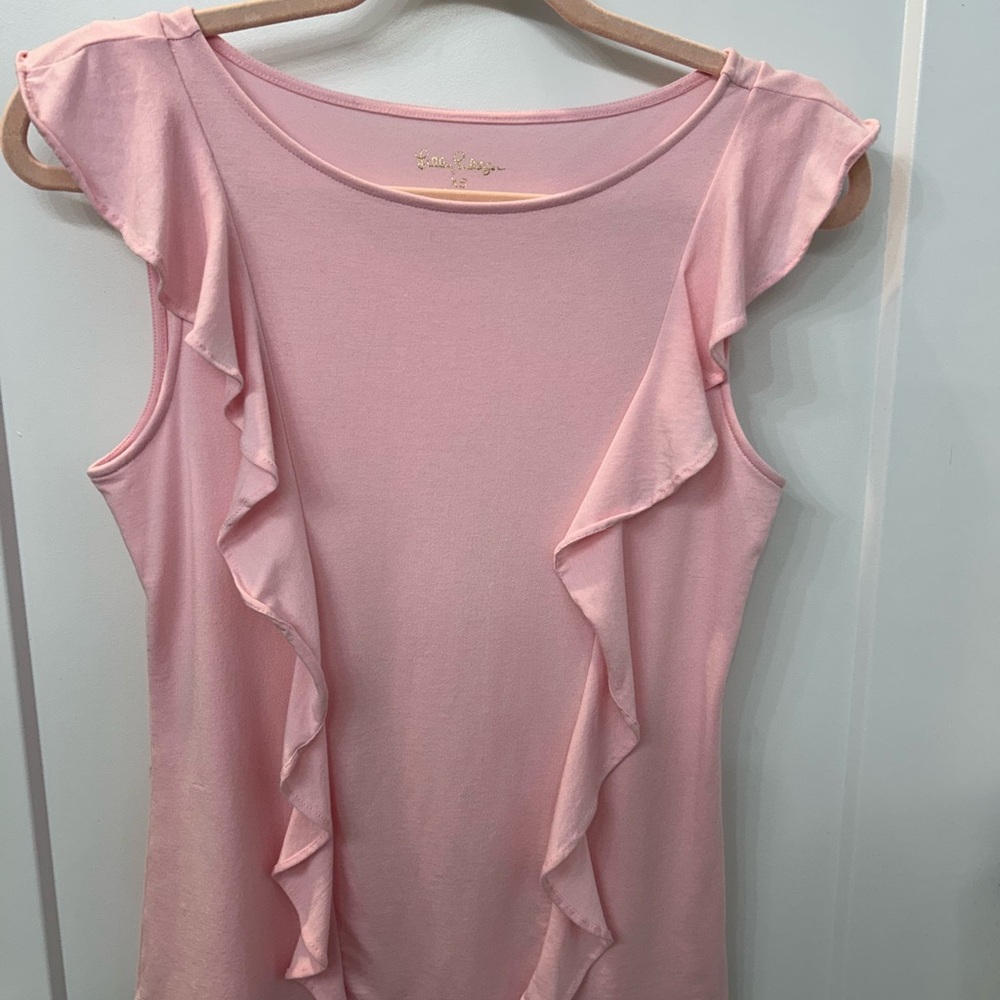 Lilly Pulitzer Light Pink Ruffled Blouse